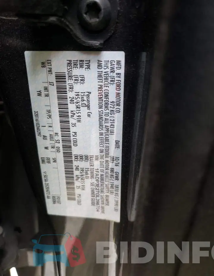 1FADP3E27GL398704 Photo# 12