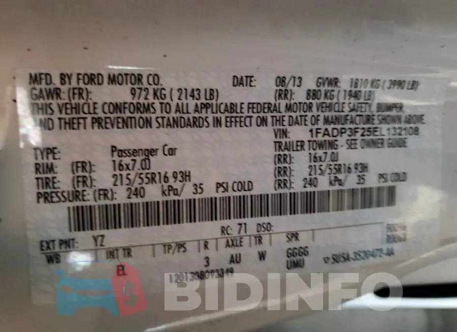 1FADP3F25EL132108 Photo# 12