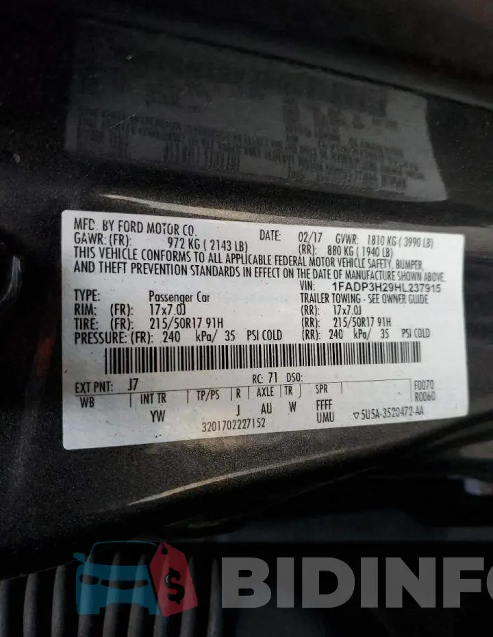 1FADP3H29HL237915 Photo# 12