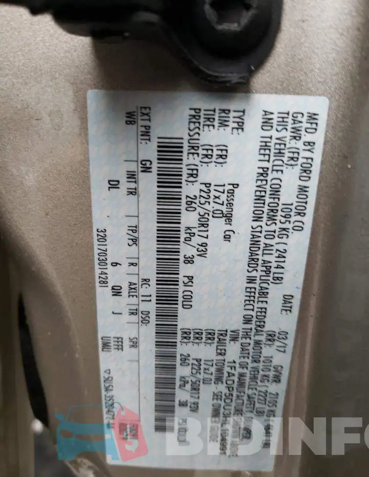 1FADP5DU3HL104991 Photo# 13