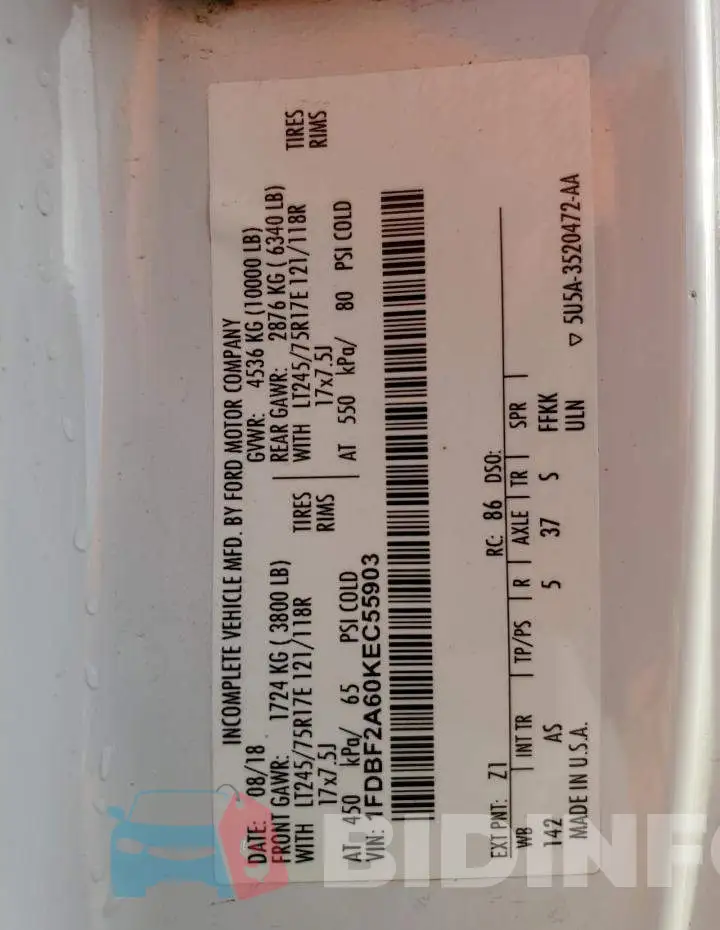 1FDBF2A60KEC55903 Photo# 13