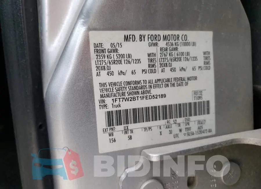1FT7W2BT1FED52189 Photo# 12