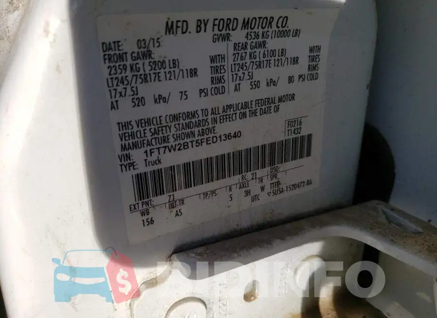 1FT7W2BT5FED13640 Photo# 12