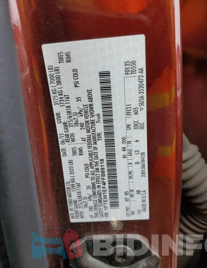 1FTEW1EF4FFB89118 Photo# 12