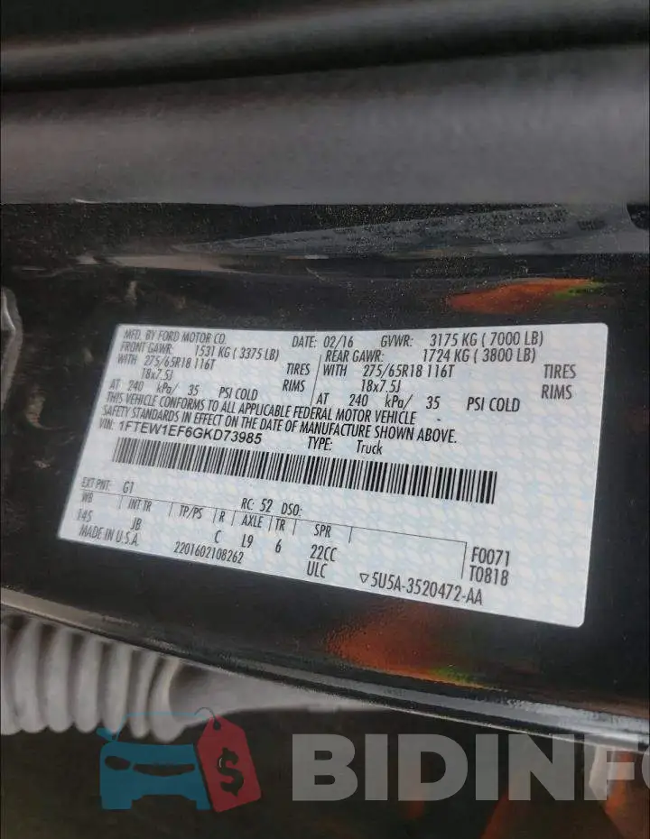 1FTEW1EF6GKD73985 Photo# 10