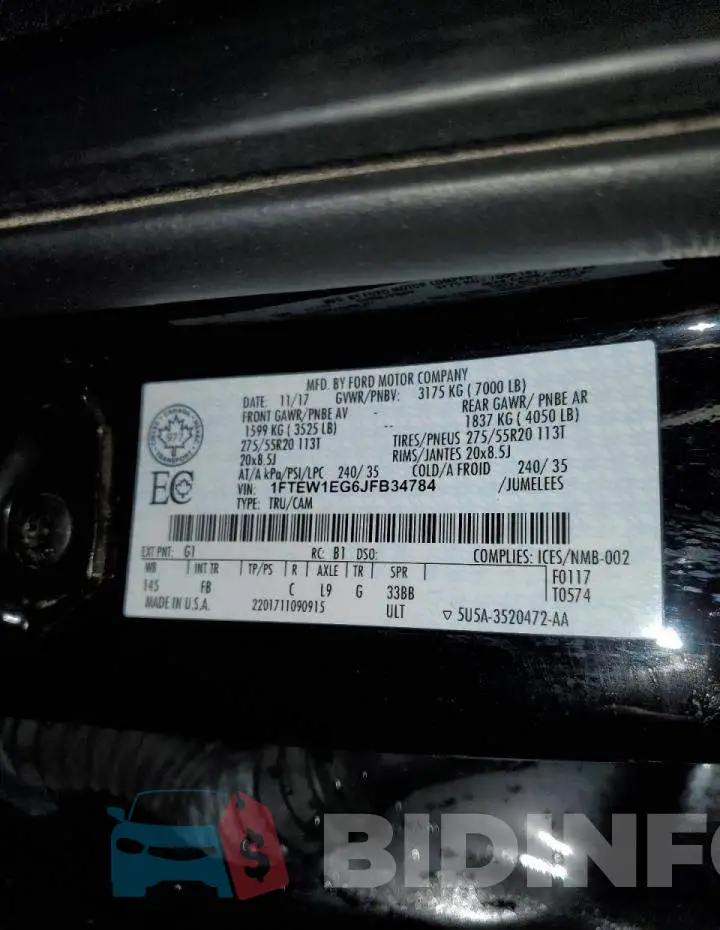 1FTEW1EG6JFB34784 Photo# 12