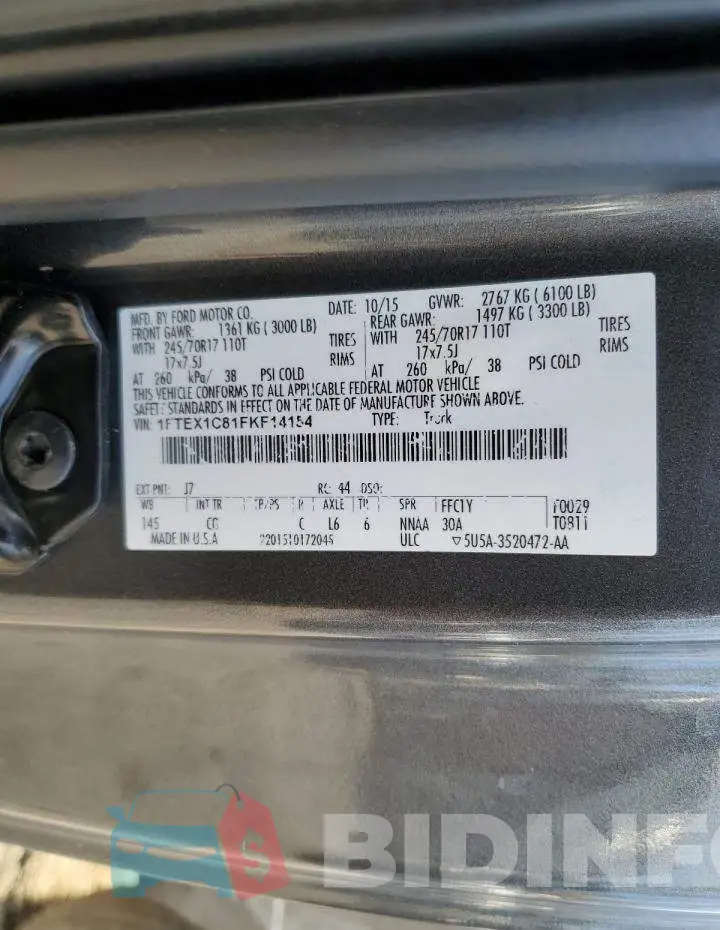 1FTEX1C81FKF14154 Photo# 12