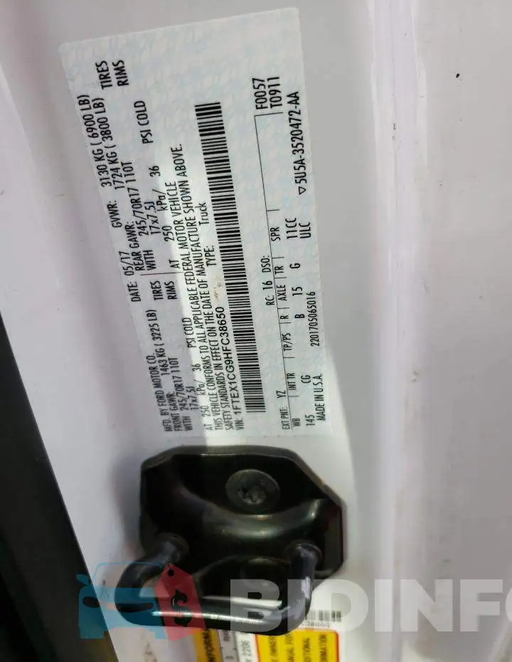 1FTEX1CG9HFC38650 Photo# 12