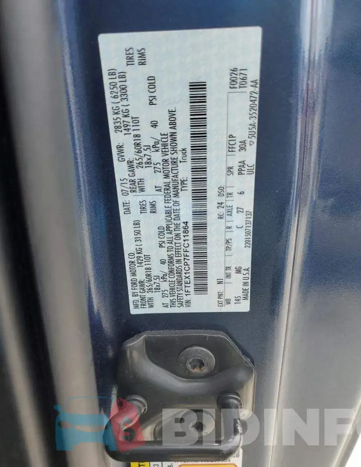 1FTEX1CP7FFC11864 Photo# 12