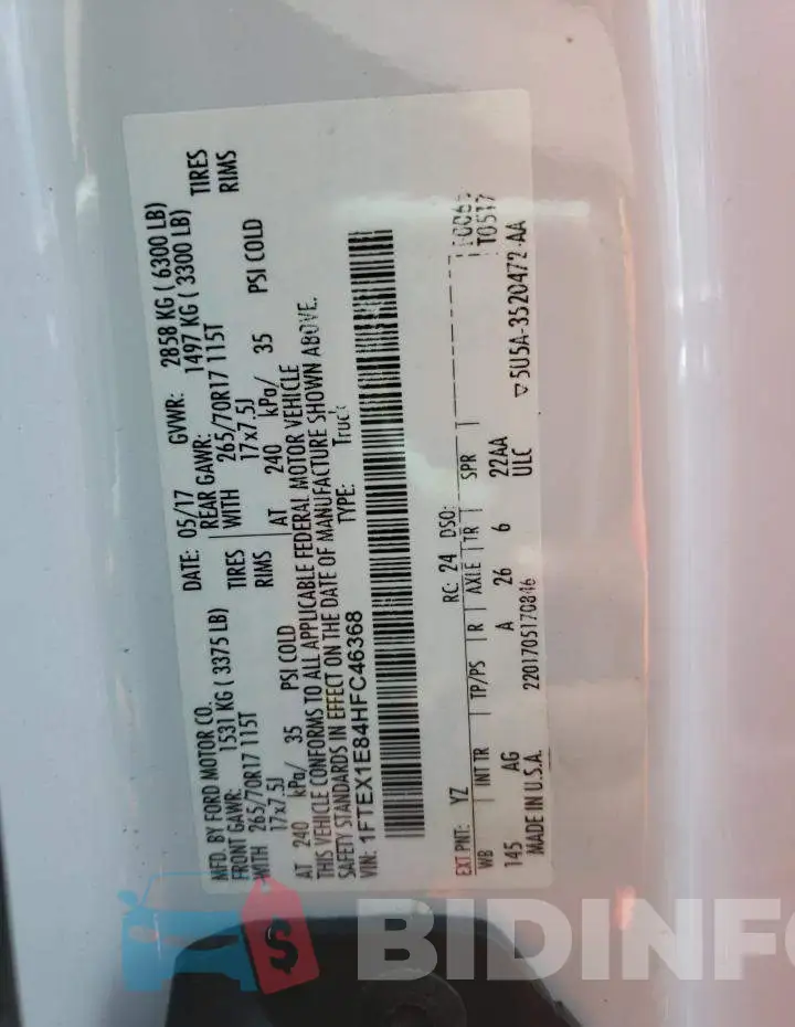 1FTEX1E84HFC46368 Photo# 10