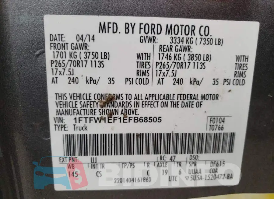 1FTFW1EF1EFB68505 Photo# 13