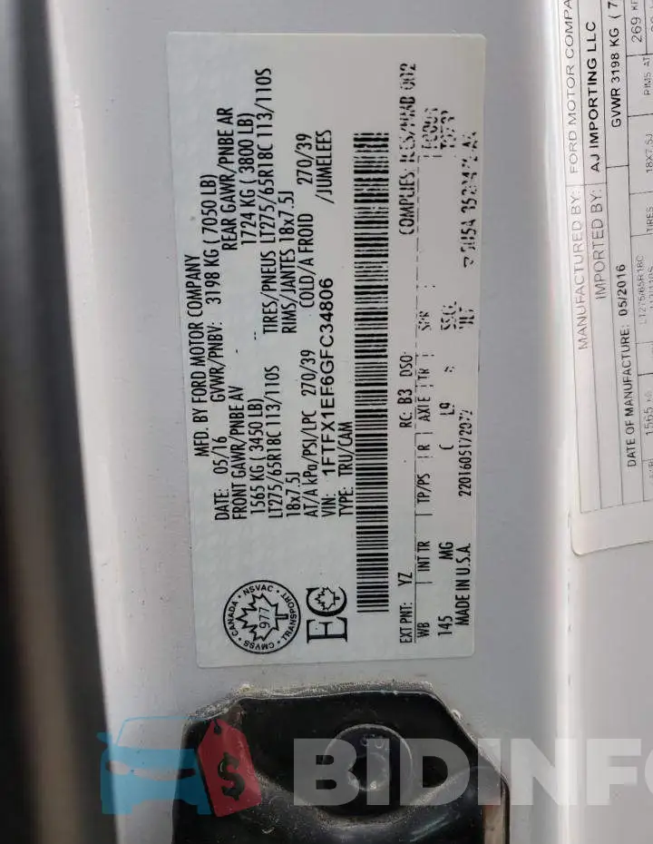1FTFX1EF6GFC34806 Photo# 13