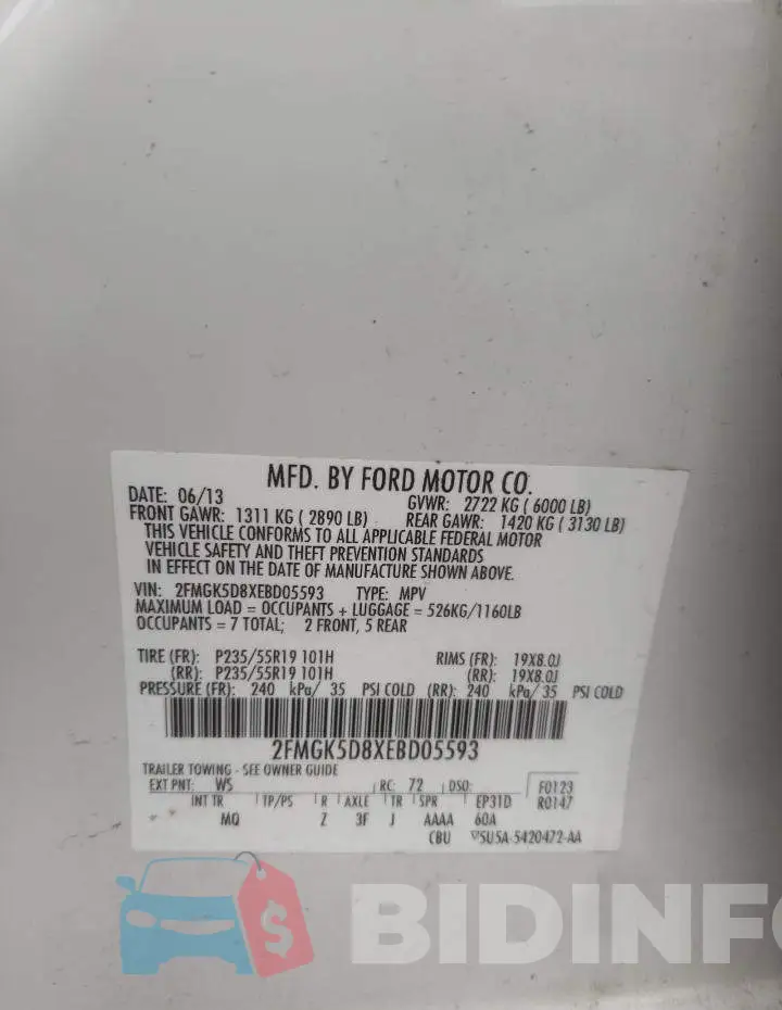 2FMGK5D8XEBD05593 Photo# 10