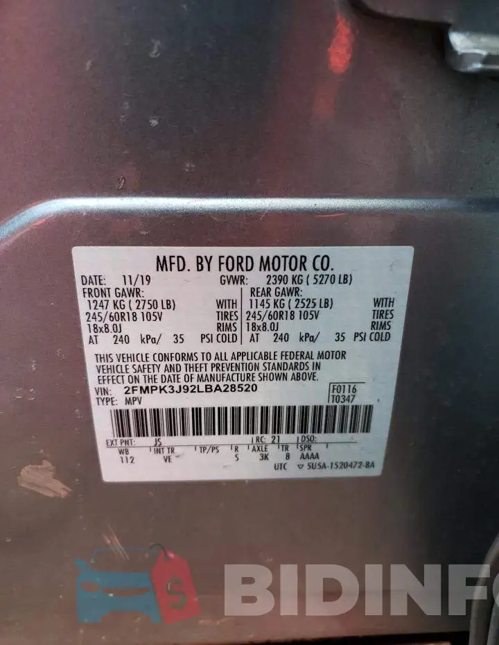 2FMPK3J92LBA28520 Photo# 10