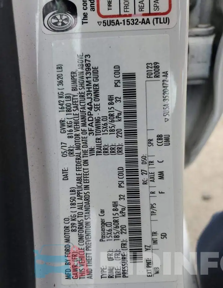 3FADP4AJ3HM139873 Photo# 12