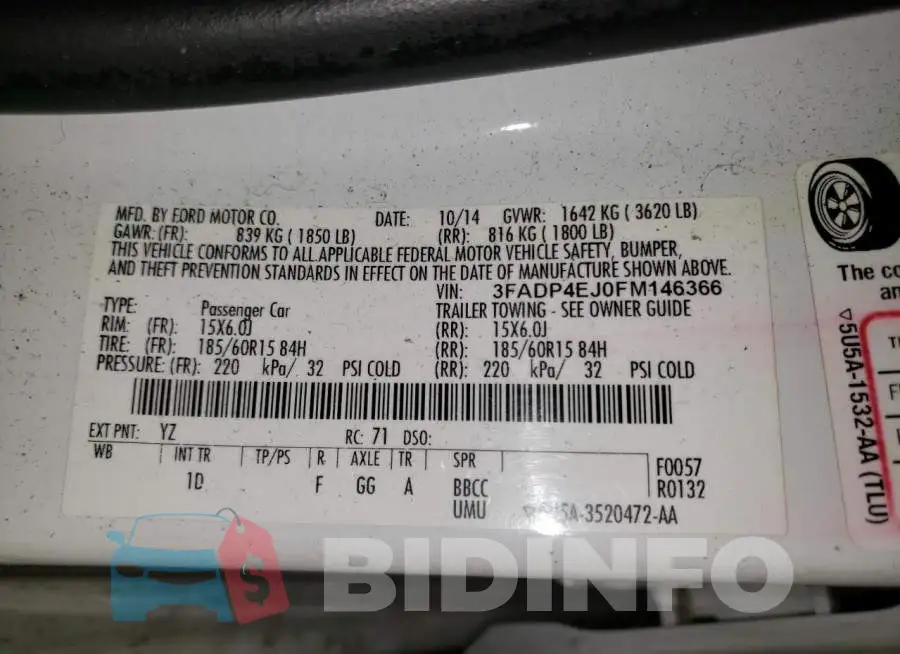 3FADP4EJ0FM146366 Photo# 12
