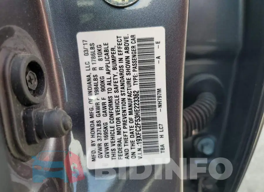 19XFC2F53HE223362 Photo# 12