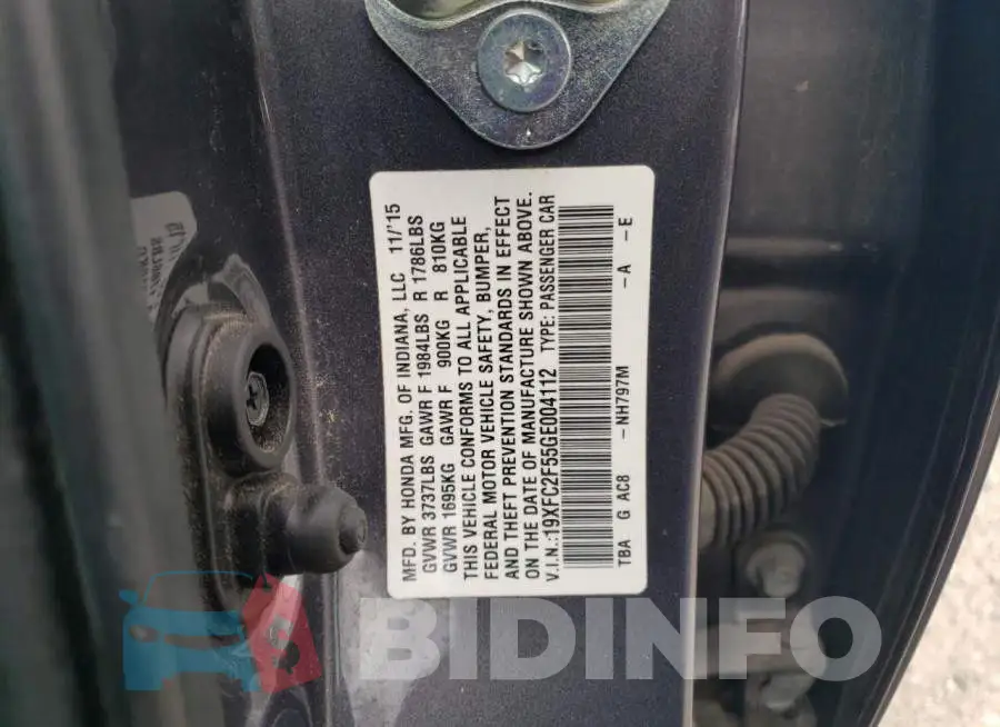 19XFC2F55GE004112 Photo# 13