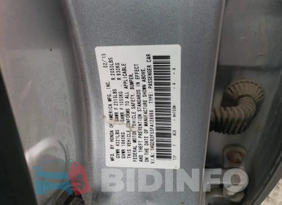 1HGCR2F55FA128966 Photo# 12