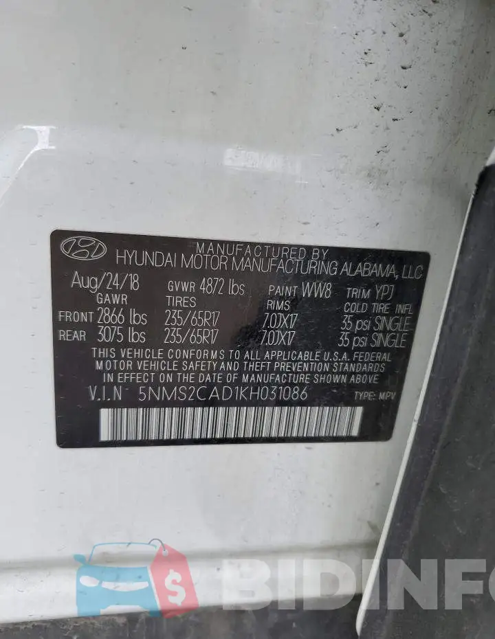 5NMS2CAD1KH031086 Photo# 12