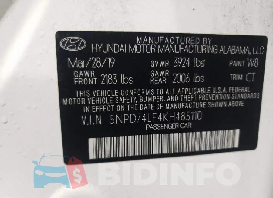 5NPD74LF4KH485110 Photo# 12