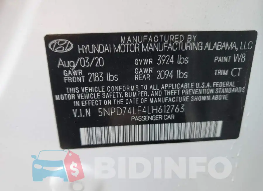 5NPD74LF4LH612763 Photo# 12