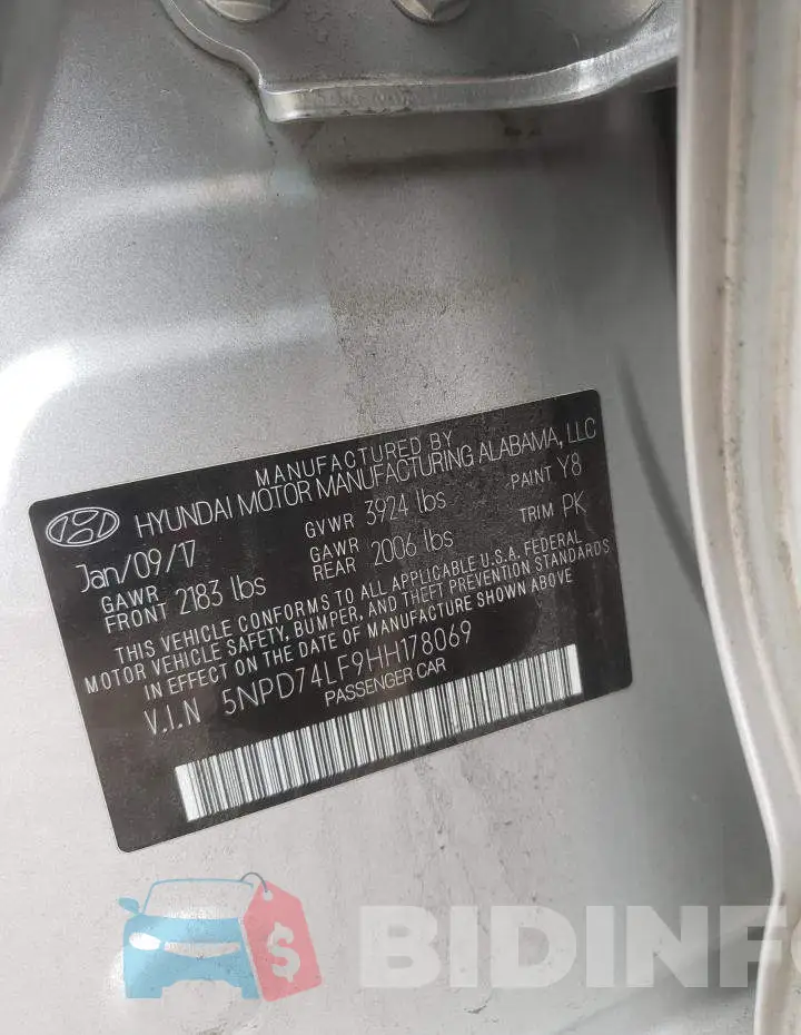 5NPD74LF9HH178069 Photo# 12