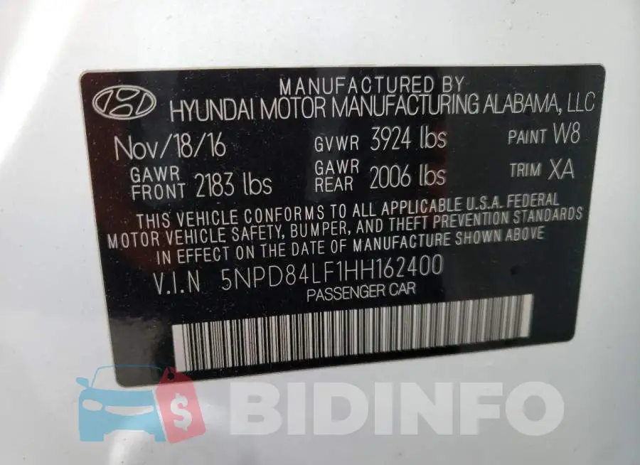 5NPD84LF1HH162400 Photo# 12