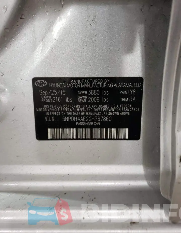 5NPDH4AE2GH767860 Photo# 12