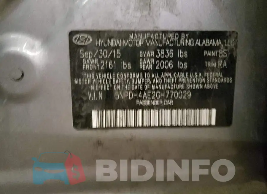 5NPDH4AE2GH770029 Photo# 12