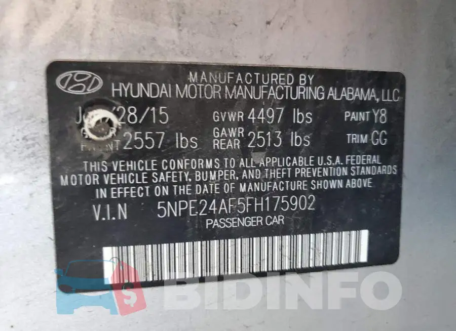 5NPE24AF5FH175902 Photo# 10