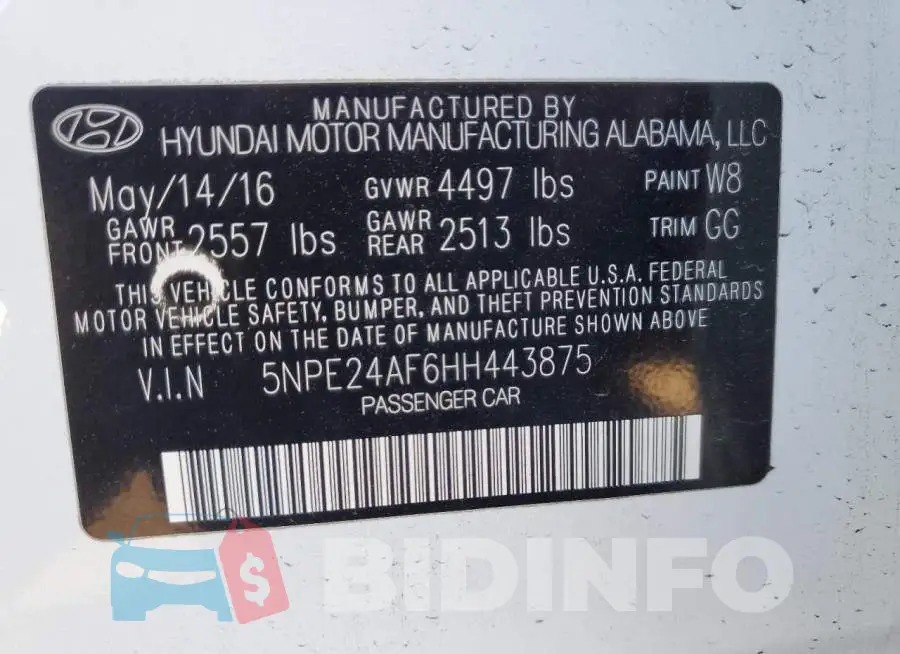 5NPE24AF6HH443875 Photo# 12