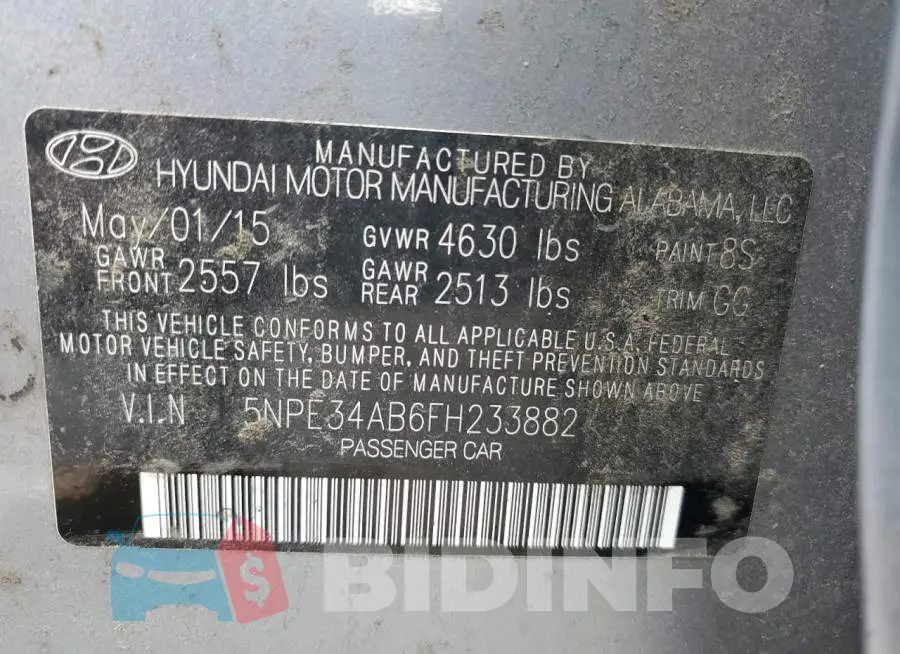 5NPE34AB6FH233882 Photo# 12