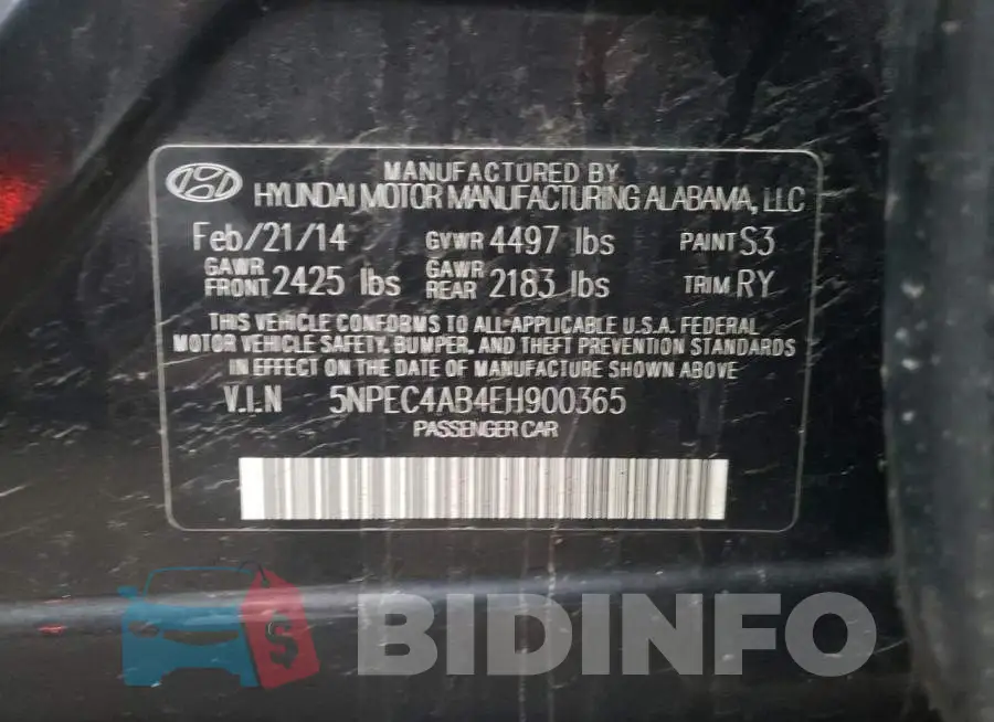 5NPEC4AB4EH900365 Photo# 12
