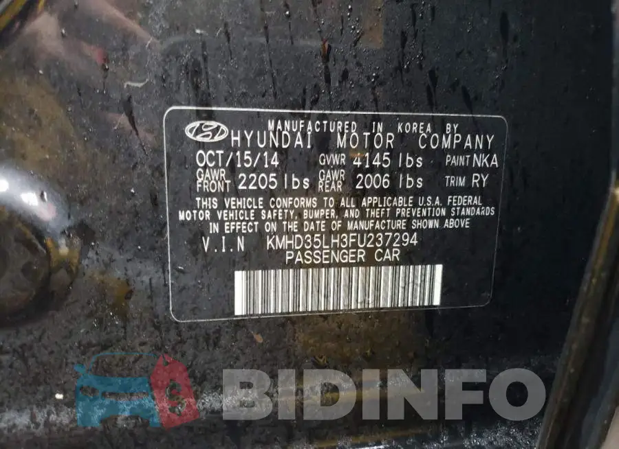 KMHD35LH3FU237294 Photo# 12