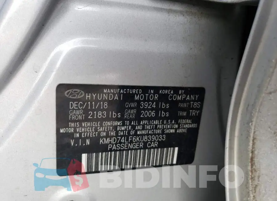 KMHD74LF6KU839033 Photo# 12