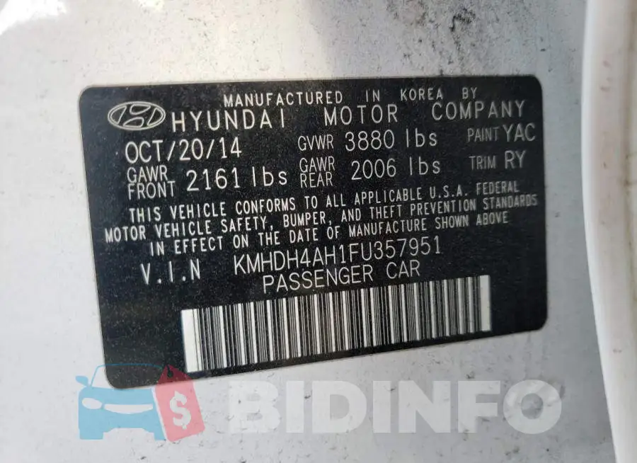 KMHDH4AH1FU357951 Photo# 12