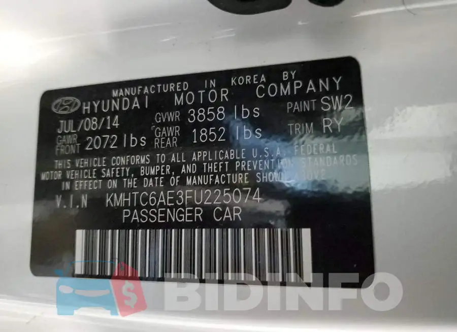 KMHTC6AE3FU225074 Photo# 12