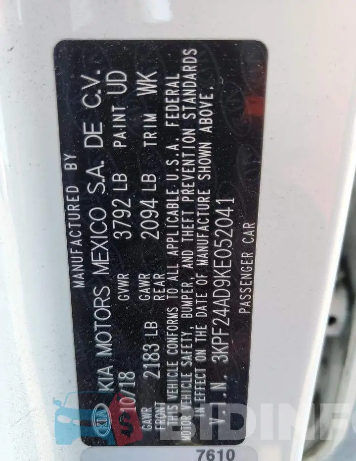 3KPF24AD9KE052041 Photo# 12