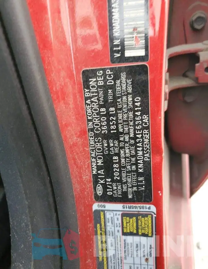 KNADM4A34E6364140 Photo# 12
