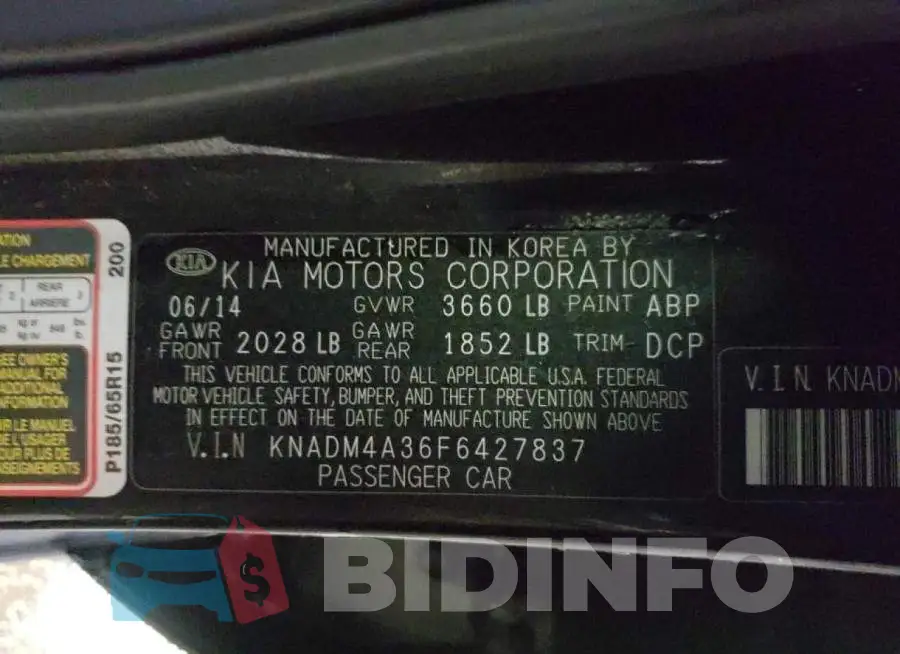 KNADM4A36F6427837 Photo# 10