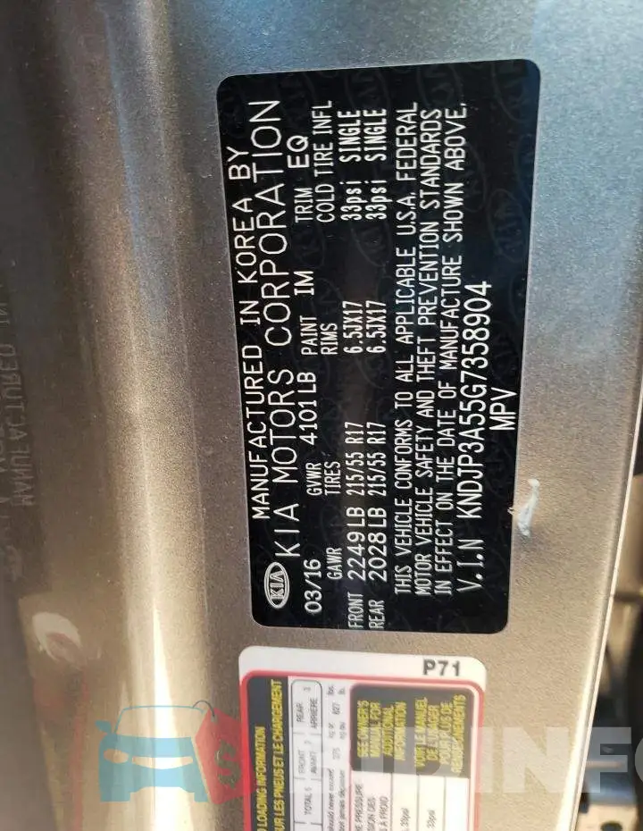 KNDJP3A55G7358904 Photo# 12