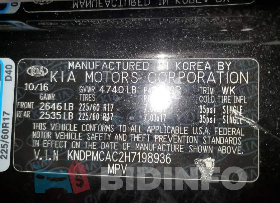 KNDPMCAC2H7198936 Photo# 12