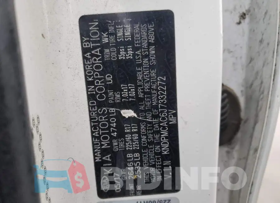 KNDPMCAC6J7332272 Photo# 13