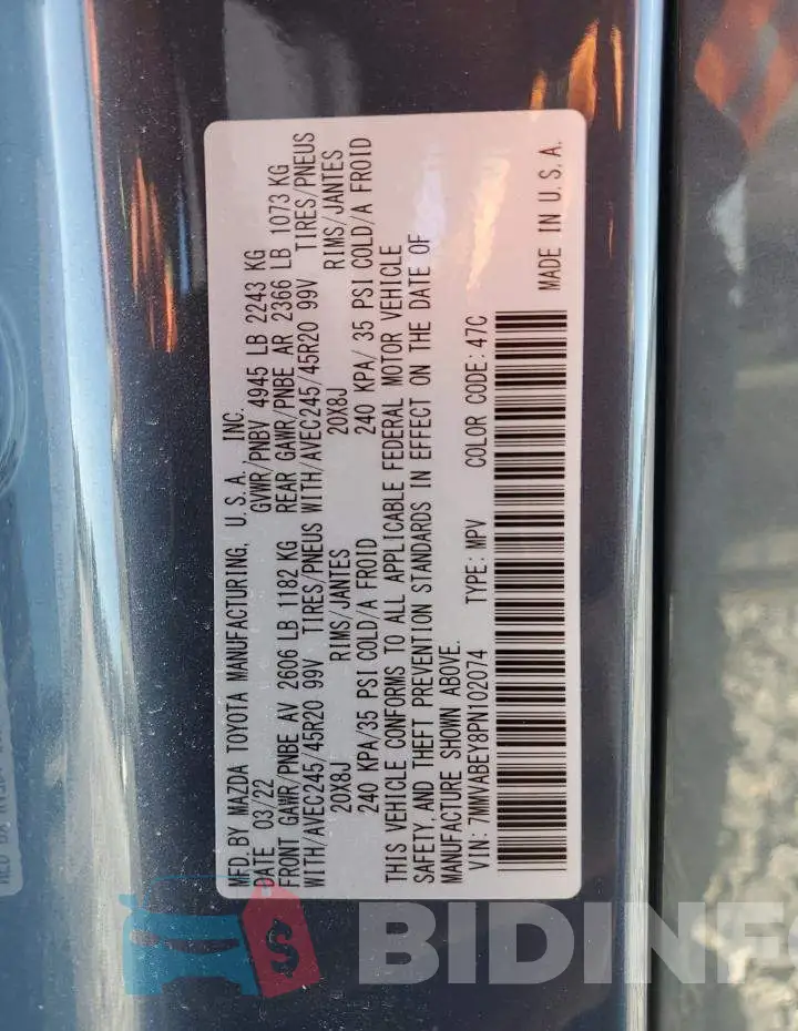 7MMVABEY8PN102074 Photo# 14