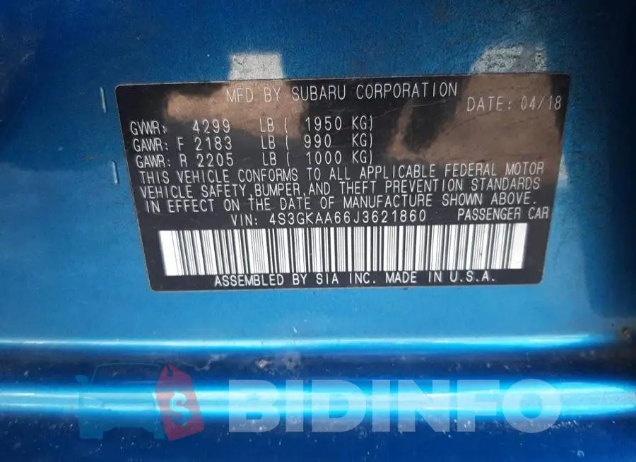4S3GKAA66J3621860 Photo# 12
