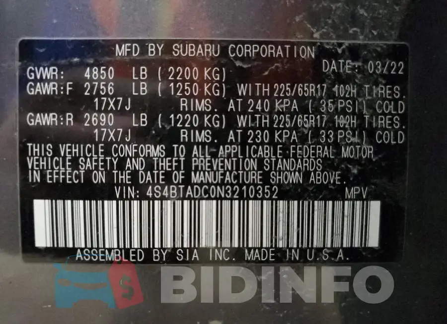 4S4BTADC0N3210352 Photo# 12