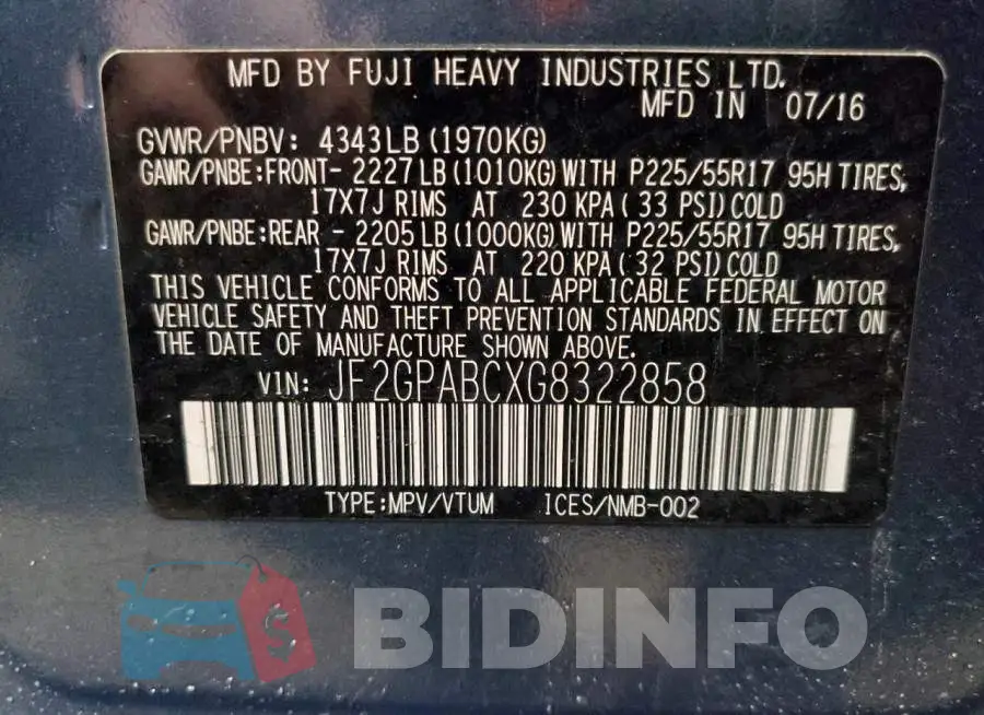 JF2GPABCXG8322858 Photo# 13