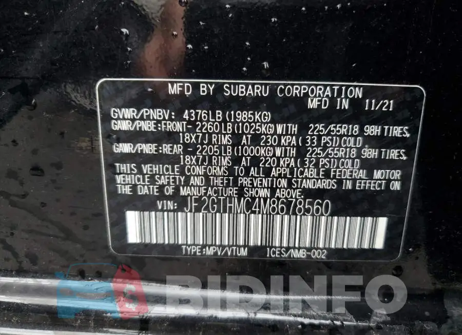 JF2GTHMC4M8678560 Photo# 12
