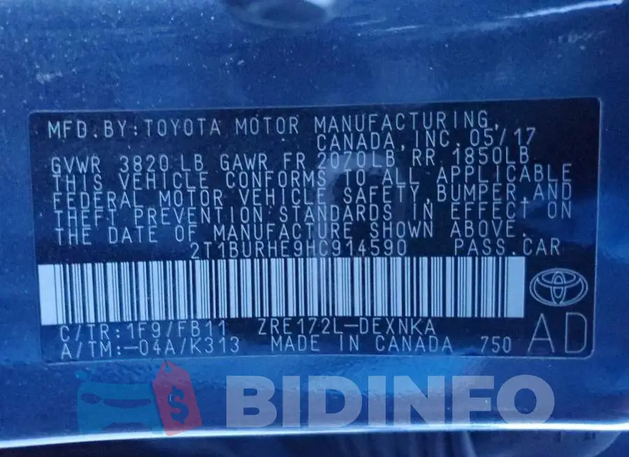 2T1BURHE9HC914590 Photo# 12